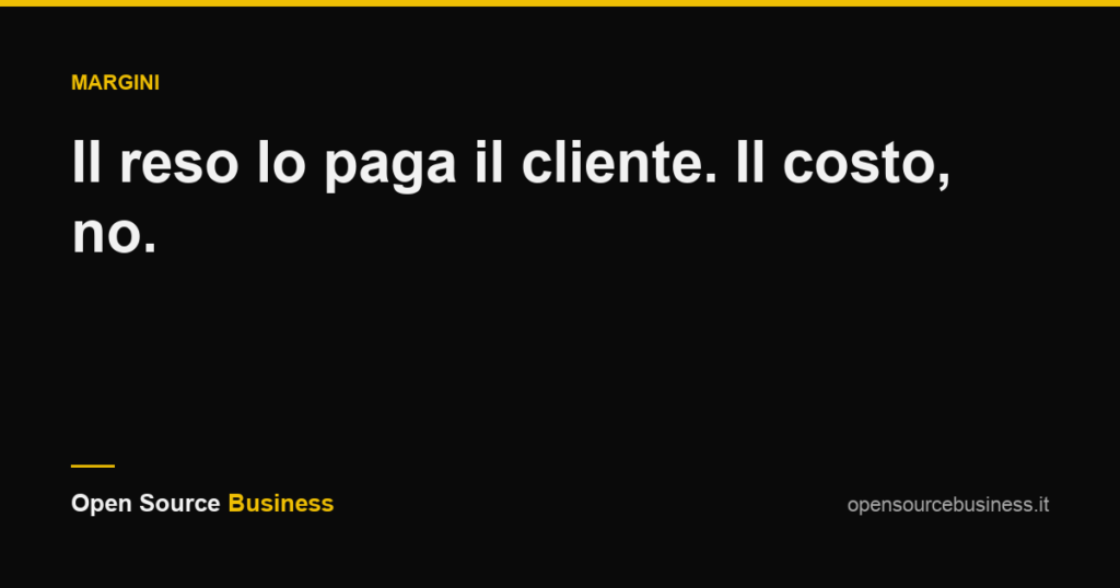 Il reso lo paga il cliente. Il costo, no.