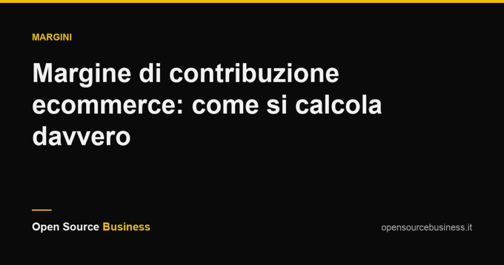 Margine di contribuzione ecommerce: come si calcola davvero