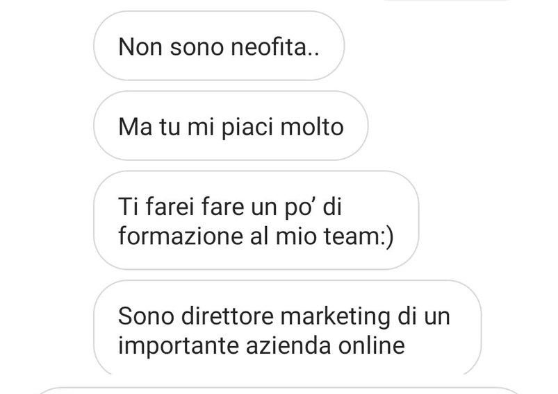 Messaggio di un direttore marketing di un’azienda online: ti farei fare un po’ di formazione al mio team