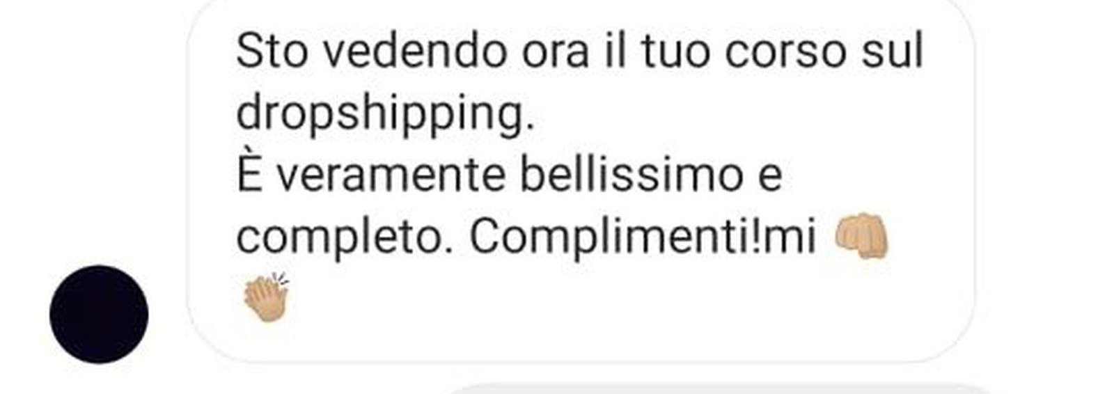 Messaggio: sto vedendo il tuo corso, è veramente bellissimo e completo, complimenti