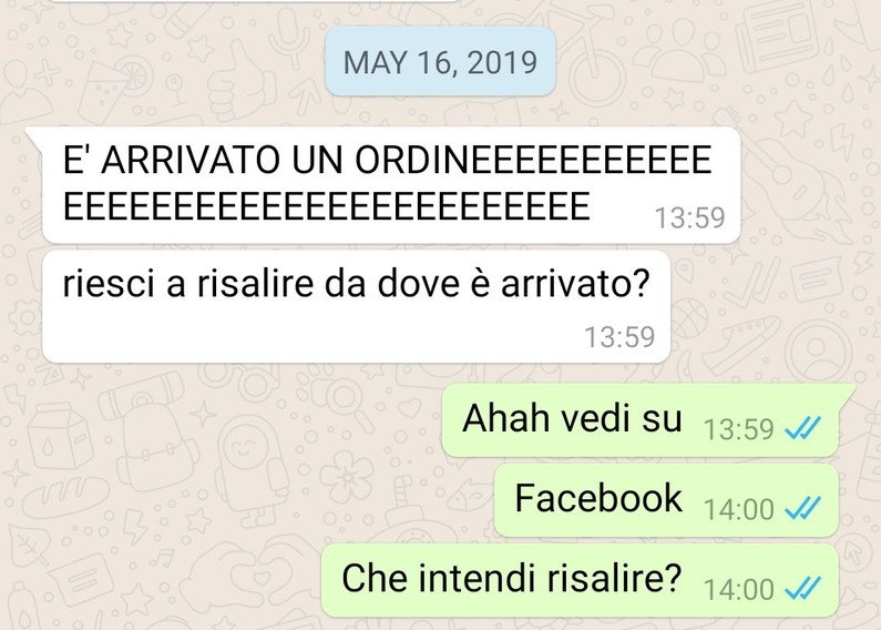 Chat WhatsApp con un cliente: è arrivato un ordine, arrivato dalla campagna pubblicitaria