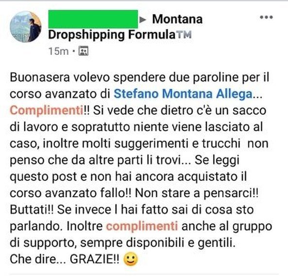 Post: volevo spendere due parole per il corso avanzato, si vede che dietro c’è un sacco di lavoro e niente è lasciato al caso, complimenti anche al gruppo di supporto